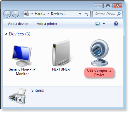 USB device connected over RDP