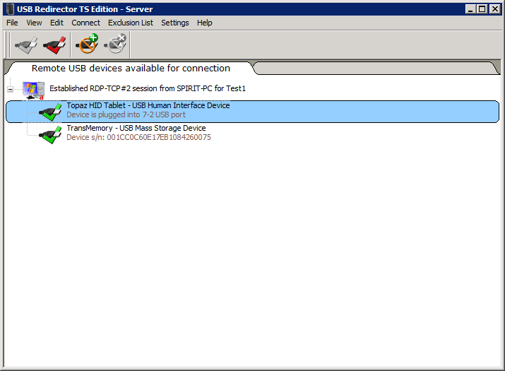 USB Redirector TS Edition screenshot USB Redirector TS Edition screenshot