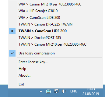 How to use Scan Redirector RDP Edition (Server Part) system tray icon