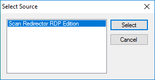 How to select Scan Redirector RDP Edition in a TWAIN application