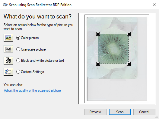 How to scan trough Scan Redirector RDP Edition with WIA-enabled applications - Step 3