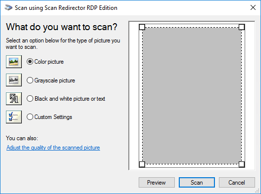 How to scan trough Scan Redirector RDP Edition with WIA-enabled applications - Step 1