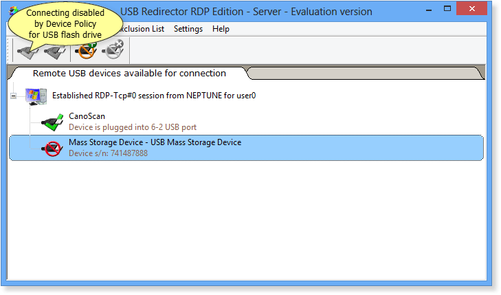 How Device Policy rules work in USB Redirector RDP Edition - Server