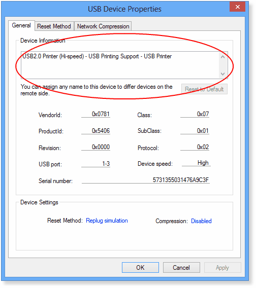 Custom USB device name settings in USB Redirector RDP Edition