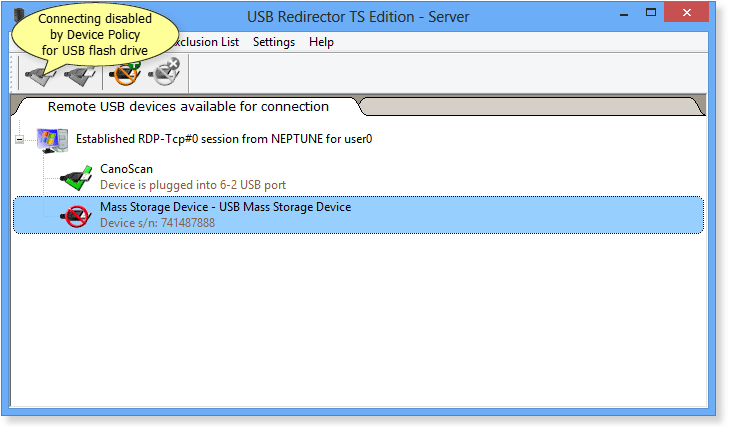 How Device Policy rules work in USB Redirector TS Edition - Server