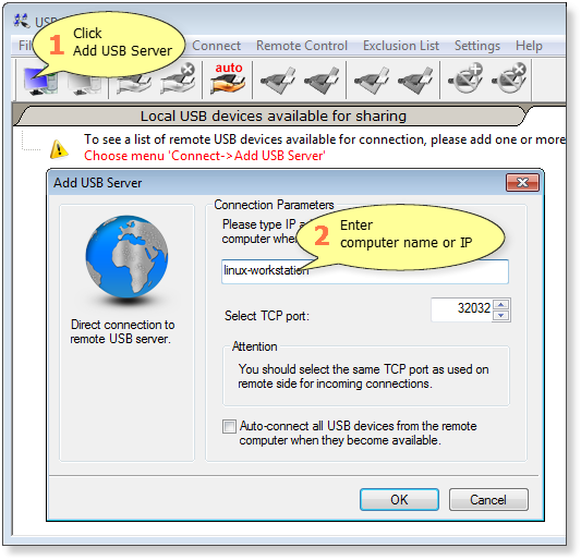 USB Redirector Screenshot