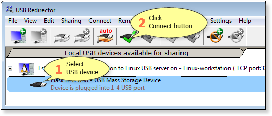 USB Redirector Screenshot