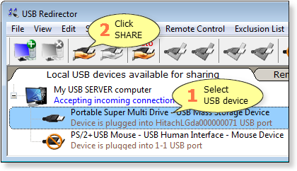 USB Redirector Client software